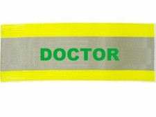 XLARGE Hi Vis Riflettente Arancione Fascia Braccio Stampato STEWARD regolabile 20/" x 5/"