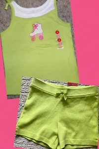 NWT Girls 4 Gymboree CITRUS COOLER Cotton Jersey Lime Green 2-piece SHORTS & TOP - Picture 1 of 3