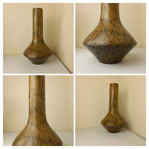 Vintage Mango Wooden Vase Decorative Hand Made Brazil Boho Tiki Natural 40cmH