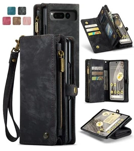 Nueva funda magnética abatible multifunción billetera de cuero para Google Pixel Fold - Imagen 1 de 59