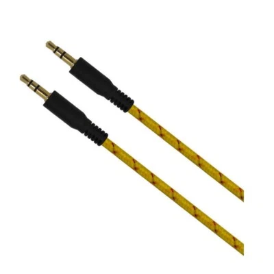 Cable auxiliar amarillo/3,5 mm macho a macho cable estéreo de audio para teléfonos celulares de automóviles camiones Foto 1 de 4