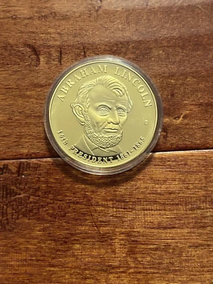 American Mint Abraham Lincoln Presidential Dollar Trials 24K Gold Proof COIN COA - Image 1 of 4