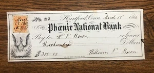 1866 Civil War Lt Col William P Bacon 5th New York Cavalry Regiment Signed Check - Picture 1 of 2