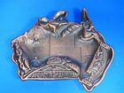 Vintage Copper Embossed Ash Tray Australian Map Figurine Plate Coin Koala Surfer