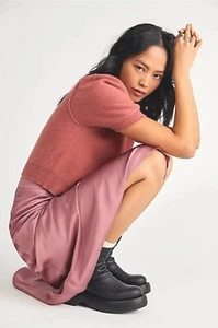 Free People Staycation Cashmere Jumper Pullover, Rose. Size X Small. rrp $128. - Picture 1 of 9