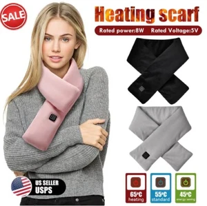 USB Electric Heated Scarf Heating Pad Neck Warmer Heater Wrap Winter Gift USA - Picture 1 of 16