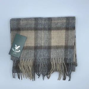 New! LYLE & SCOTT 100% Lambswool SCARF Plaid 70 x 10" 3" Fringe - Picture 1 of 4