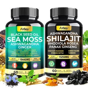 Sea Moss + Shilajit - Black Seed Oil, Turmeric, Ashwagandha - Muscle Health - Picture 1 of 7