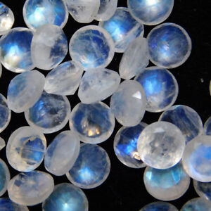 Natural Rainbow Moonstone 3mm To 15mm Round Faceted Cut Loose Gemstone