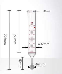 Tubo de reacción de fase sólida de péptido G3 núcleo de arena con escala, una sola capa - Imagen 1 de 8