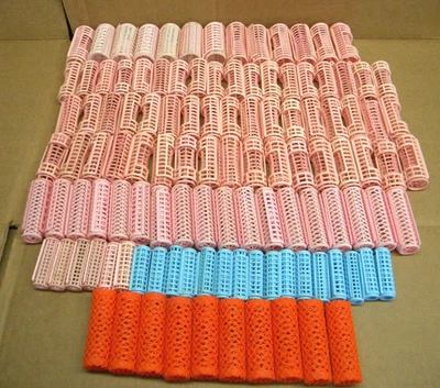 115 rolos de cabelo vintage ~ Plástico ~ 5 tamanhos - Imagem 1 de 4