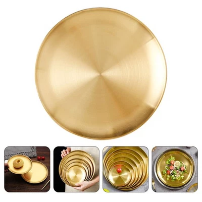  1 stück Edelstahl Teller Platte Lebensmittel Servierplatte Runde Grillplatte - Bild 1 von 4