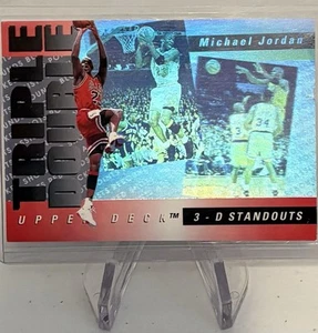MICHAEL JORDAN 1993-94 UPPER DECK 3-D STANDOUTS TRIPLE DOUBLE - Picture 1 of 1