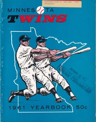 1961 Minnesota Twins 1st MLB Baseball Yearbook HOFers Killebrew & Jim Kaat - Image 1 of 3