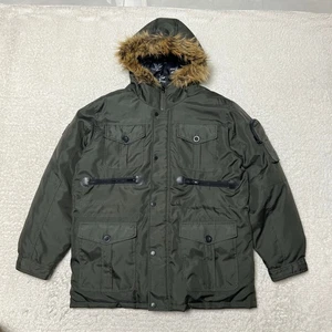 Giacca Triple Fat Goose Uomo Extra Large Verde Piumino Lungo Puffer Parka Utility - Foto 1 di 18