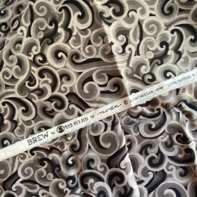 1 YD Brew Moda Fabric Gray Quilting Cotton Prints - Image 1 of 4