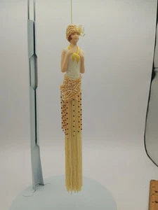 Bambola vintage con nappa flapper 10" gialla - Foto 1 di 9
