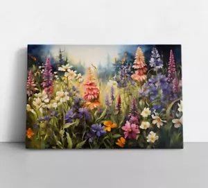 Graziosi dipinti acquerello fiori selvatici stampa su tela floreale arte da parete botanica - Foto 1 di 12