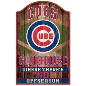 Chicago Cubs Sign 11x17 Wood Fan Cave Design - Picture 1 of 1