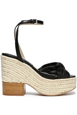 Michael Kors Knotted leather espadrille wedge sandals, made in Italy $540 - Image 1 of 4