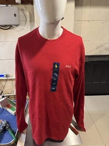 Ralph Lauren Polo Herren Waffelstrick Thermo Pyjama Shirt Rot Größe L - Bild 1 von 6