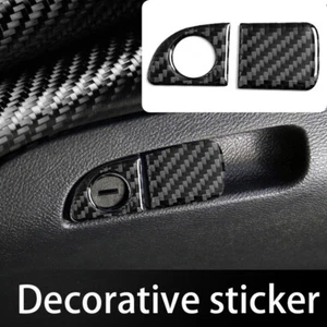 2PCS REAL Carbon Fiber Storage Box Handle Cover Trim For Dodge Charger 2011-2014 - Foto 1 di 13