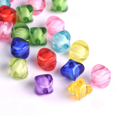 50pcs Round Square Pumpkin Colorful Acrylic Plastic Loose Beads Lot DIY Jewelry - Image 1 of 4