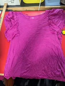 Ana womens L Fushia Adventure pink shirt top ruffle sleeve NWT - Picture 1 of 6