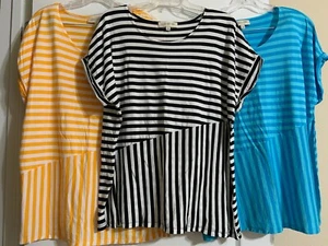 JONES NEW YORK STRIPED TUNIC - 1X - SELECT COLOR - Picture 1 of 16
