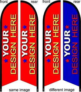 DOUBLE SIDED CUSTOM PRINTED Premium quality swooper feather flag banner sign - Picture 1 of 6