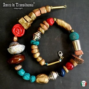 collana girocollo donna gioiello collier perle strass pietre argento oro metallo - Foto 1 di 24