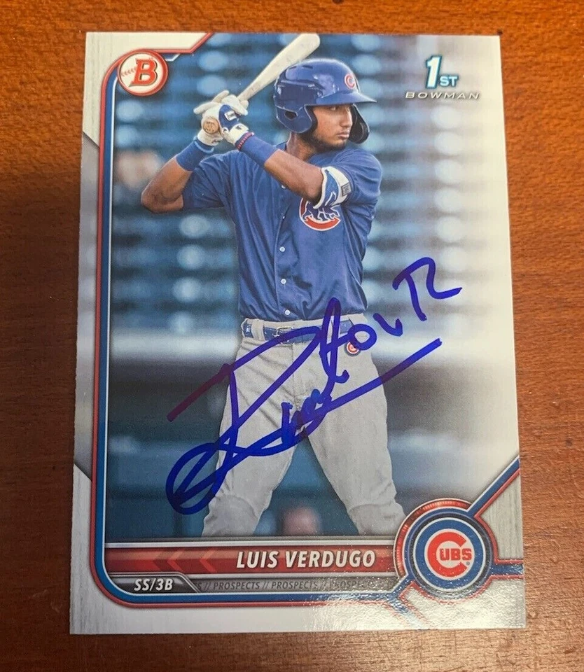 Luis Verdugo 2022 1st Bowman  autograph signed card Chicago Cubs Card #BP147 - Image 1 of 1