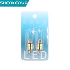 2x White 31mm 16-SMD 2835LED Bulbs For Car Sun Visor Vanity Mirror Fuse Light