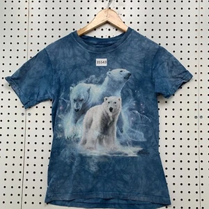 The Mountain Polar Bear Shirt Youth Large Blue Tie Dye Nature Animals 15x23 - Picture 1 of 13