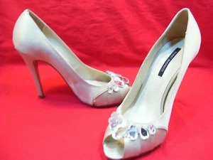 TONY BIANCO SHOES LADIES FORMAL DRESS WEDDING WORK HEELS PEEP TOES SATIN LEATHER - Picture 1 of 12