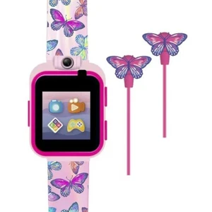 iTech Junior Mädchen Ohrhörer & Smartwatch Set - Pink Butterfly Print - Bild 1 von 2