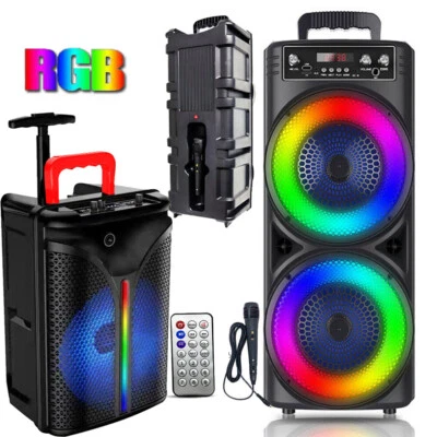 5000W Doble 8'' Bluetooth Altavoz Subwoofer Bajo Pesado Sistema de Sonido Fiesta y Micrófono Foto 1 de 4