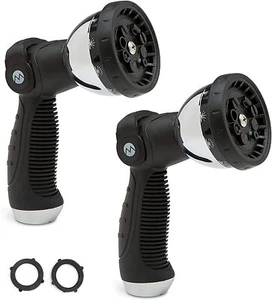 Morvat Water Hose Nozzle Sprayer with 10 Spray Patterns, 2 Pack - Picture 1 of 9