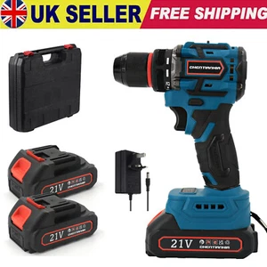 Heavy Duty 21V Brushless Cordless Drill Driver Impact 2 Batteries with Case New - Picture 1 of 16