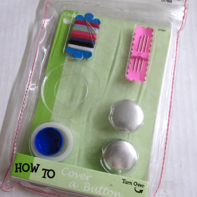 Cover A Button Kit Dritz Buttons Sz 45 Tools Template Needles Thread How To DIY - Image 1 of 4