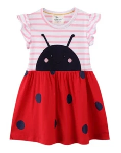 NEW Ladybug Girls Red Short Sleeve Dress 2T 3T 4T 5T 6 7 - Picture 1 of 5