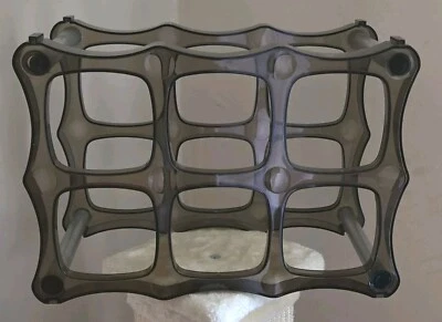 De Colección Lucite Estante de Vino Años 70 Raro Mod Gris Ahumado Soporte Acrílico MCM Bar Foto 1 de 4