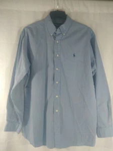Ralph Lauren Button Down/Long Sleeves Blues/White Plaid Dress Shirt Size L - Picture 1 of 3