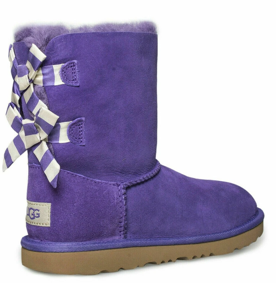UGG Australia Kids Mini Bailey Bow Striped BOOTS Size 4