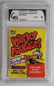 1975 WACKY PACKAGES 11TH SERIES UNGEÖFFNETE PACKUNG GRADED GAI 9 MINT @ SUPER RARE @ - Bild 1 von 2