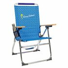Tommy Bahama Hi-Boy Beach Chair, Reclining, Portable, 300 lb Capacity, Navy Blue