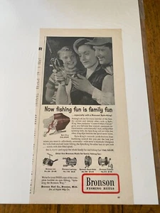 Vintage 1957 Bronson Fishing Reels Fishing Fun Is Family Fun ad - Picture 1 of 1