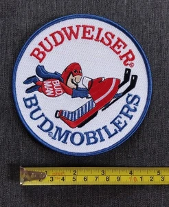BUD MAN - Budweiser Bud Mobilers Snowmobile Large Beer Collectors Patch - Picture 1 of 9