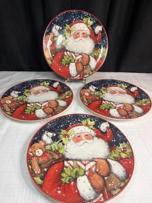 Lote de 4 platos de Navidad internacionales certificados por Papá Noel nevado Papá Noel Foto 1 de 4