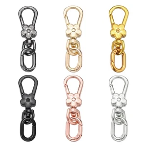 6 Pezzi Portachiavi con Chiusura Aragosta Girevole in Metallo, Argento/Gunmetal/Nero/Oro - Foto 1 di 6